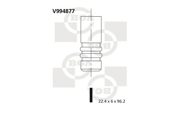 Купить BGA V994877 Клапан двигателя выпускной [22.4x6x96.2] FIAT BRAVO, BRAVA, DOBLO, PUNTO, STILO 1.2-1.4 97-99 / OPEL COMBO 1.4 12-