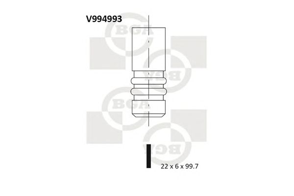 Купить BGA V994993 Клапан двигателя выпускной [22x6x99.7] FORD FIESTA IV / MAZDA 121 III 1.25 95-03