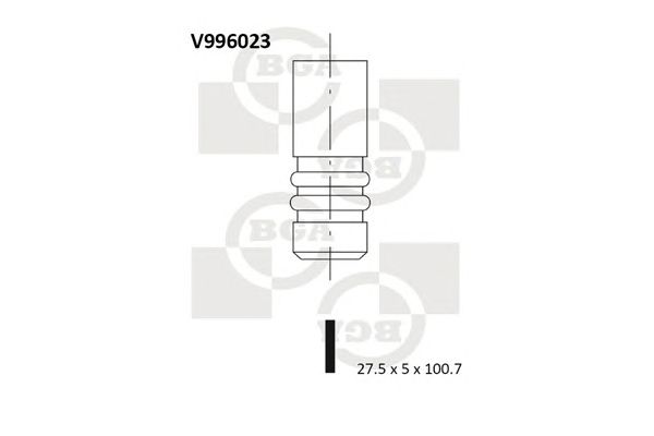 Купить BGA V996023 Клапан двигателя выпускной [27.5x5x100.8] OPEL ASTRA F/G/H, CORSA C, MERIVA A, VECTRA B/C, ZAFIRA A 1.8 16V [X18XE] 94-15