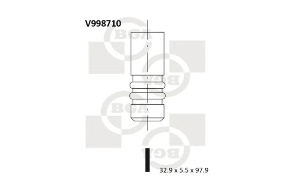 Купить BGA V998710 Клапан двигателя впускной [32.9x5.5x97.5] CITROEN C1,C2,C3,DS3, XSARA / FORD FIESTA, FUSION / MAZDA 2 / PEUGEOT 1007, 107, 2008, 206, 207, 208, 307 / TOYOTA AYGO 1.4D 01-15