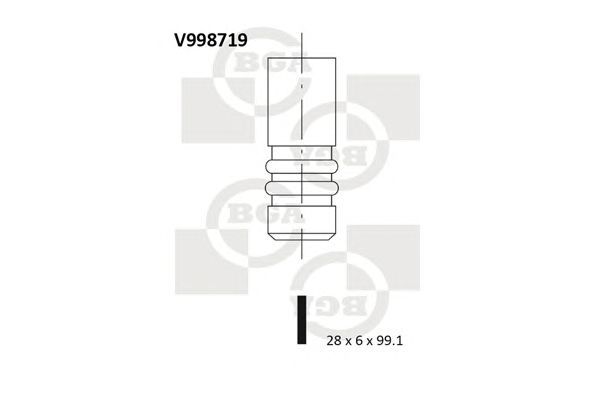 Купить BGA V998719 Клапан двигателя выпускной [28x6x99.2] SEAT CORDOBA, IBIZA / SKODA FABIA / VW CADDY, LUPO, POLO 1.2/1.6 95-14