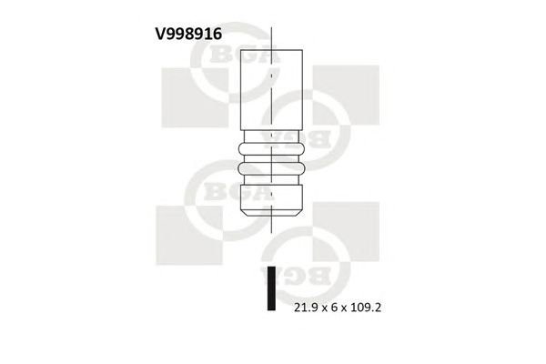 Купить BGA V998916 Клапан двигателя впускной [21.9x6x109.2] ALFA ROMEO MITO / CHRYSLER YPSILON / FIAT 500C, DOBLO, PANDA / OPEL AGILA, ASTRA J, MERIVA B / SUZUKI SWIFT 1.2/1.3 96-18