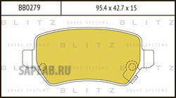 Купить BLITZ BB0279 Колодки тормозные дисковые OPEL Astra G/H/Meriva/Zafira 04->
