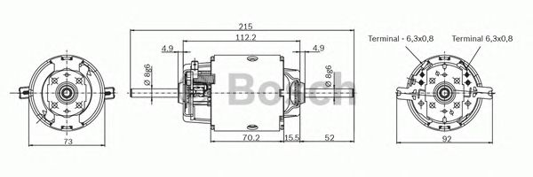 Купить BOSCH 0130111042 электродвигатель отопителя !\RVI Magnum