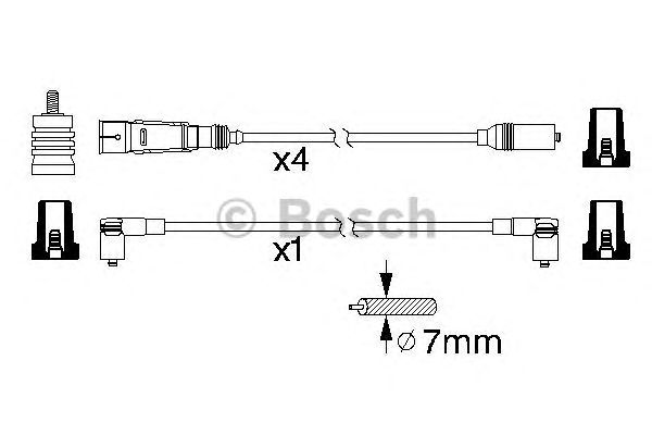 Купить BOSCH 0986356338 к-кт проводов!\ VW Golf II/Passat 1.6/1.8 84-97