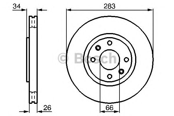 Купить BOSCH 0986478979 Диск тормозной PEUGEOT 207,307,308, Partner, CITROEN C4, C5 передний