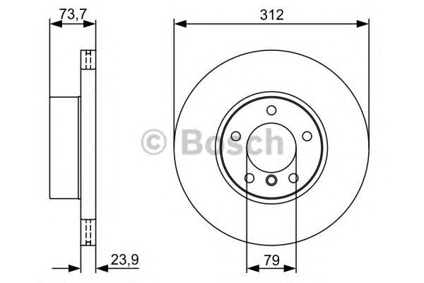 Купить BOSCH 0986479381 Диск тормозной передн BMW: 1 (F20) 125 d/125 i 10-, 1 (F21) 125 d/125 i 11-, 3 (E90) 318 i/320 d/320 d xDrive/320 i/320 xd/323 i/325 i/325 i xDrive/325 xi 05-11, 3 (