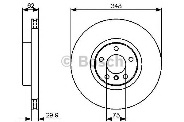 Купить BOSCH 0986479436 Диск тормозной передн BMW: X5 3.0 d/3.0 si/4.8 i/ / / / / / 07-, X6 30 d/35 d/35 i/ / / / 08-