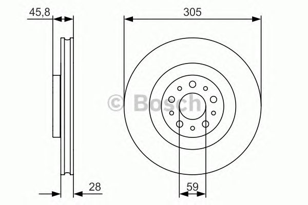 Купить BOSCH 0986479736 0 986 479 736 диск тормозной передний!\ Fiat Doblo/Doblo Cargo 1.3D/1.4/1.6D/2.0D 10>