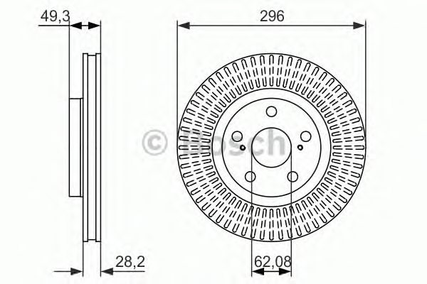 Купить BOSCH 0986479768 Диск тормозной передн LEXUS: ES (AVV6_, GSV6_, ASV6_) 250/300h/350 12-, ES (GSV4_, ACV4_) 3.5 06-12 \ TOYOTA: AURIS (NRE15_, ZZE15_, ADE15_, ZRE15_, NDE15_) 1.8 Hybr