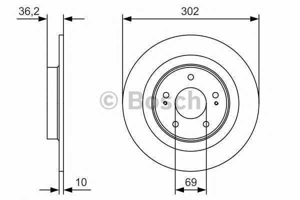 Купить BOSCH 0986479B04 0 986 479 B04 диск тормозной задний!\Mitsubishi ASX/Outlander III 10>