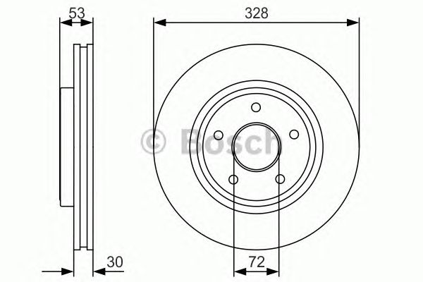 Купить BOSCH 0986479R48 Диск тормозной передн JEEP: COMMANDER (XK) 3.0 CRD/3.7 V6/4.7 V8/5.7 V8 05-10, GRAND CHEROKEE III (WH, WK) 3.0 CRD/3.0 CRD 4x4/3.7 V6 4x4/4.7 V8 4x4/5.7 V8 4x4 05-10