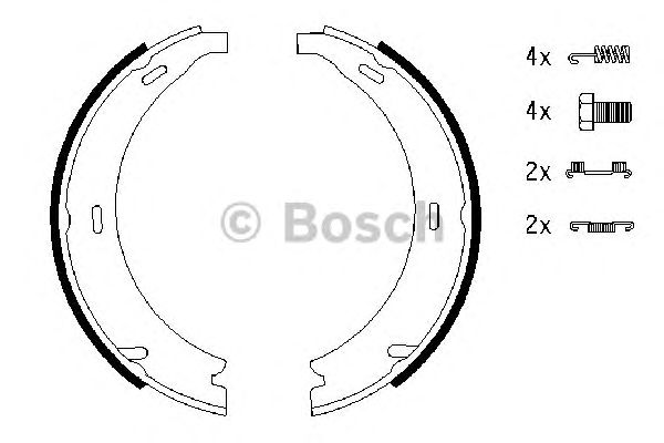 Купить BOSCH 0986487543 0 986 487 543 4093.01=4093.00 !колодки барабанные ручника\MB W124 all/W201 all/W168 all с ремк-ктом