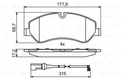Купить BOSCH 0986494844 0 986 494 844 колодки дисковые передние! с антискрип. пластинами\ Ford Transit VIII all 14>