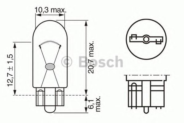 Купить BOSCH 1987302206 Лампа STANDARD W5W 12V 5W 1987302206