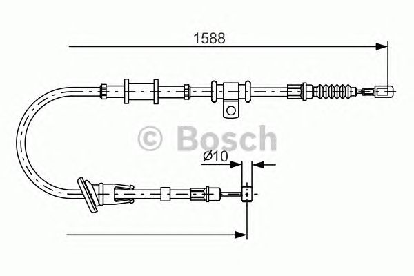 Купить BOSCH 1987482245 Трос стояночного тормоза Mitsubishi Carisma левый