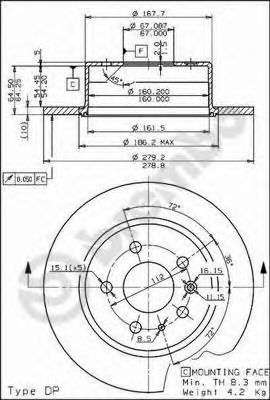 Купить BREMBO 08.1395.40 Диск тормозной задн MERCEDES-BENZ: /8 68-76, /8 68-77, /8 купе 69-77, CABRIOLET 69-71, COUPE 77-85, COUPE 65-71, KOMBI универсал 77-85, PAGODE 66-71, S-CLASS 66