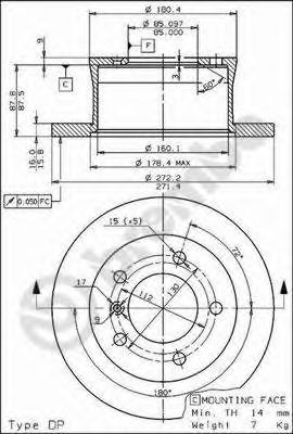 Купить BREMBO 08.7725.10 Диск тормозной задн MERCEDES-BENZ: SPRINTER 2-t c бортовой платформой 95-06, SPRINTER 2-t автобус 95-06, SPRINTER 2-t фургон 95-06, SPRINTER 3-t c бортовой плат