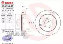 Купить BREMBO 08.A755.11 Диск тормозной Brembo Painted Disc 08.A755.11