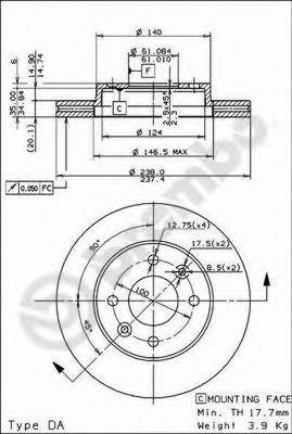Купить BREMBO 09314814 Диск тормозной Standard | перед |