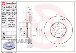 Купить BREMBO 09.9464.24 Диск тормозной передн MAZDA: 3 03-, 3 седан 04-, 5 05-