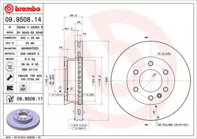 Купить BREMBO 09950811 09.9508.11 диск тормозной передний! с покрытием\ MB Sprinter, VW Crafter 06>