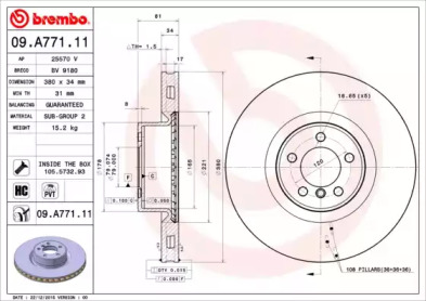 Купить BREMBO 09A77111 ДИСК ТОРМОЗНОЙ ПЕРЕДНИЙ *