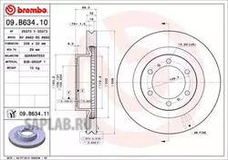 Купить BREMBO 09B63411 09.B634.11 диск тормозной передний!\ Toyota Land Cruiser4.0/3.0D-4D 03>