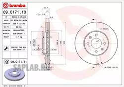 Купить BREMBO 09C17111 09.C171.11 диск тормозной передний! с покрытием\ Hyundai Solaris/Accent, KIA Rio 1.1-1.6 10>