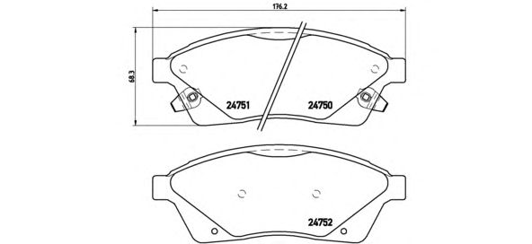 Купить BREMBO P09010 Колодки тормозные дисковые CADILLAC: SRX 2.8/2.8 AWD/3.0/3.0 AWD 09-