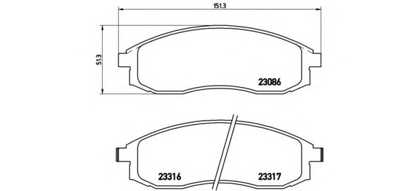 Купить BREMBO P54037 P54037 GDB3327=598 12=D6110M-01 !колодки дисковые п.\ Mitsubishi L200 2.5TD 4WD 01>