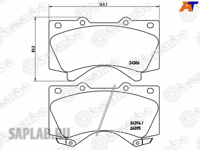 Купить BREMBO P83107 Колодки тормозные передние 0446560280 0446560300 044650C020 0446560330 04465YZZEJ