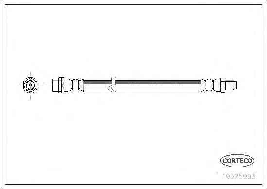Купить CORTECO 19025903 Шланг тормозной AUDI: A4 1.6/1.8/1.8 T/1.9 TDI/2.6/2.8/2.8 quattro 94-01, A4 Avant 1.6/1.8/1.8 T/1.9 TDI/2.6/2.8/2.8 quattro 94-01