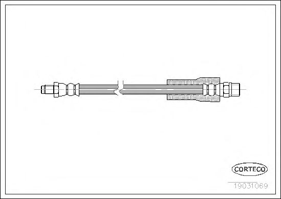 Купить CORTECO 19031069 Шланг тормозной AUDI: A8 2.5 TDI quattro/2.8 quattro/3.7/3.7 quattro/4.2 quattro/S 8 quattro 94-02