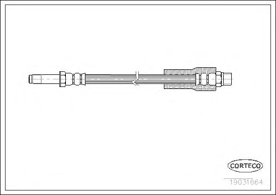 Купить CORTECO 19031664 Шланг тормозной BMW: 5 520 d/520 i/523 i/525 d/525 i/525 td/525 tds/528 i/530 d/530 i/535 i/540 i/M 4.9 95-03