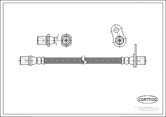 Купить CORTECO 19032207 Шланг тормозной TOYOTA: CARINA E 1.6/1.6 16V/1.6 GLI/1.8/2.0 D/2.0 GLI/2.0 TD/2.0 i 92-97, CARINA E Sportswagon 1.6 GLI/1.6 i/1.8 i/2.0 D/2.0 GLI/2.0 TD/2.0 i 93-97,