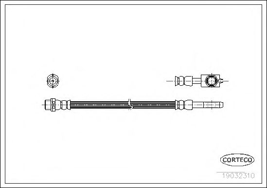 Купить CORTECO 19032310 Шланг тормозной AUDI: A4 1.8 T/1.8 T quattro/1.9 TDI/1.9 TDI quattro/2.0/2.0 FSI/2.4/2.5 TDI quattro/3.0/3.0 quattro/S4 quattro 00-04, A4 1.6/1.8 T/1.8 T quattro/1.9