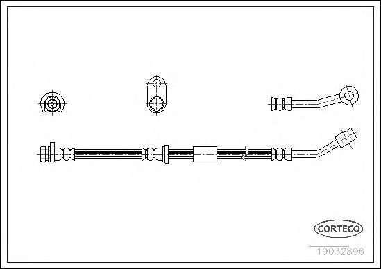 Купить CORTECO 19032896 Шланг тормозной HONDA: CIVIC VI Hatchback 1.4 i/1.4 i S 95-01, CIVIC VI купе 1.6 i 96-00