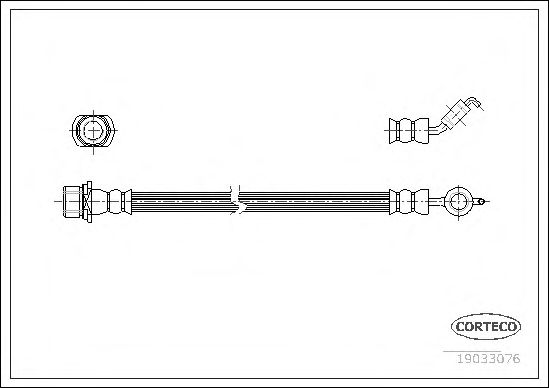 Купить CORTECO 19033076 Шланг тормозной TOYOTA: COROLLA 1.4 D/1.4 VVT-i/1.6 VVT-i/2.0 D-4D 01-07, COROLLA седан 1.4 VVT-i/1.6 VVT-i/2.0 D-4D 01-08, COROLLA универсал 1.4 VVT-i/1.6 VVT-i/2.0