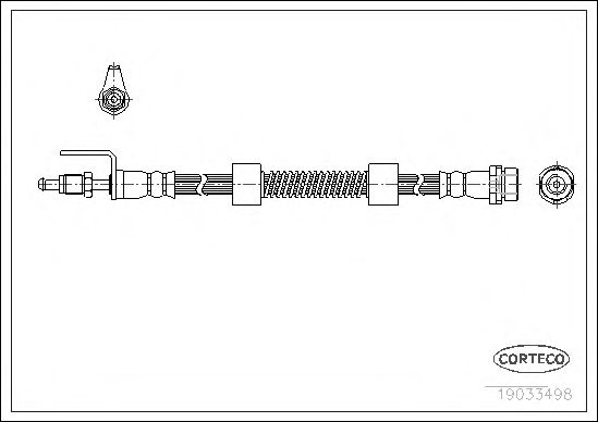 Купить CORTECO 19033498 Шланг тормозной FORD: TOURNEO CONNECT 1.8 Turbo Di 02-, TRANSIT CONNECT 1.8 16V/1.8 Di/1.8 TDCi 02-