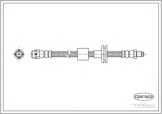 Купить CORTECO 19034869 Шланг тормозной BMW: X3 2.0 d/2.0 i/2.5 i/2.5 si/3.0 d/3.0 i xDrive/3.0 sd/3.0 si 04-