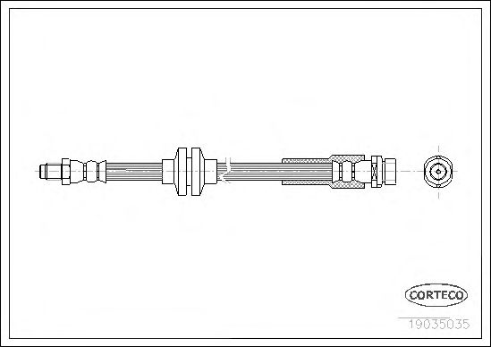 Купить CORTECO 19035035 Шланг тормозной MAZDA: 3 1.4/1.6/1.6 DI Turbo/2.0/2.0 MZR-CD/2.3 DiSi Turbo MPS/2.3 MPS/2.3 MZR/2.3 MZR Sport 03-09, 3 седан 1.6/1.6 DI Turbo/2.0/2.0 MZR-CD/2.3 00-0