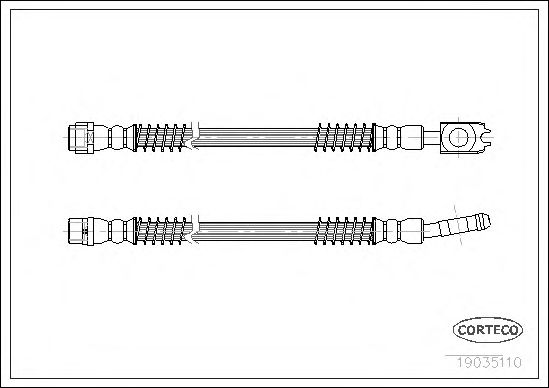 Купить CORTECO 19035110 Шланг тормозной VW: TOUAREG 2.5 R5 TDI 02-10