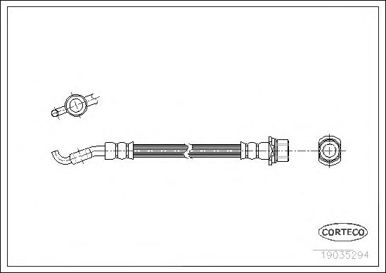 Купить CORTECO 19035294 Шланг тормозной TOYOTA: AVENSIS 1.6 VVT-i/1.8/2.0/2.0 D-4D/2.2 D-4D/2.2 D-CAT/2.4 03-08, AVENSIS седан 1.6 VVT-i/1.8/2.0/2.0 D-4D/2.2 D-4D/2.2 D-CAT/2.4 03-08, AVENS