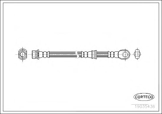 Купить CORTECO 19035436 Шланг тормозной MITSUBISHI: PAJERO IV 3.2 DI-D/3.8 V6 06-