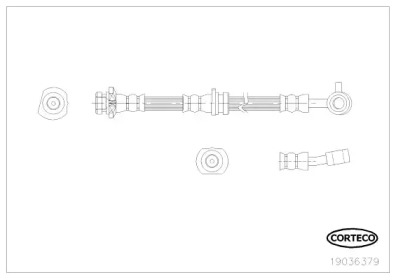 Купить CORTECO 19036379 Шланг тормозной NISSAN: QASHQAI/ QASHQAI +2 1.5 dCi/1.6/2.0/2.0 dCi/2.0 4WD 07-