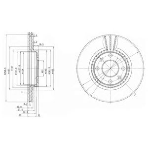 Купить DELPHI BG2625 Диск тормозной передний RENAULT KANGOO, MEGANE (259мм) BG2625