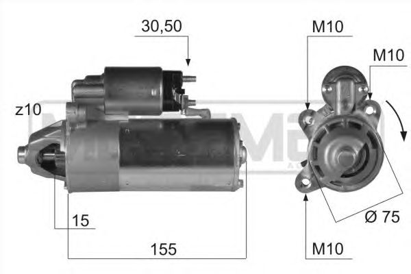Купить ERA 220413 Стартер FORD TRANSIT CONNECT 1.8TDCi 220413