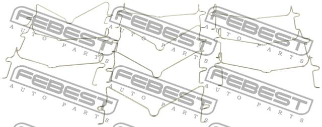 Купить FEBEST 0103003PCS10 ремк-кт тормозных колодок! пружины 10шт\ Toyota Land Cruiser 02-07