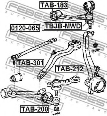 Купить FEBEST 0120065 опора шаровая переднего верхнего рычага!\ Toyota Mark 2/Chaser/Cresta Gx100 96-01